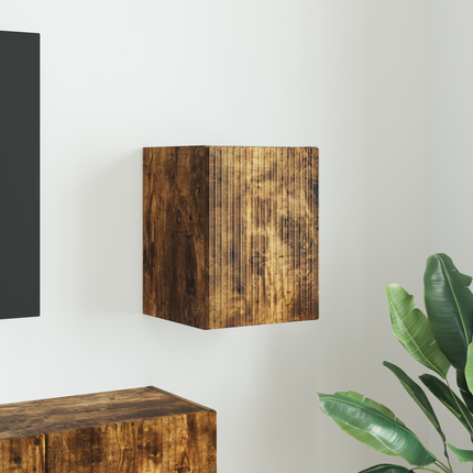 TV Vägghylla 30 x 31 x 40 cm Rökt ek Konstruerat trä