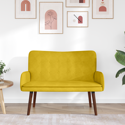 2-sits soffa Gul 115 x 61 x 87 cm Sammet