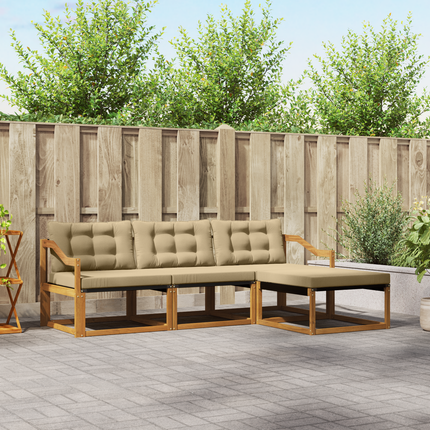 Utomhussoffset 4 st Naturlig och Beige