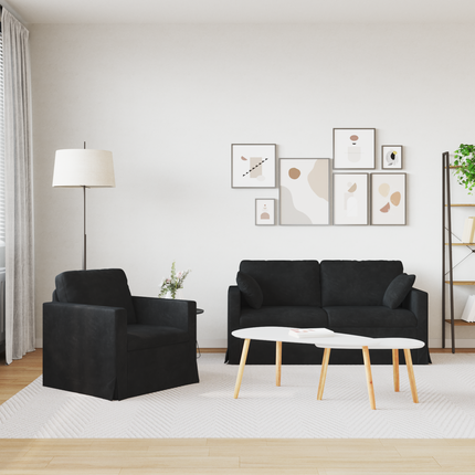 Soffset 2 st Svart Sammet