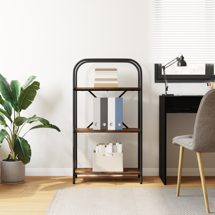 Hyllsystem 3 nivåer 60 x 30 x 109 cm Konstruerat trä Rökt ek
