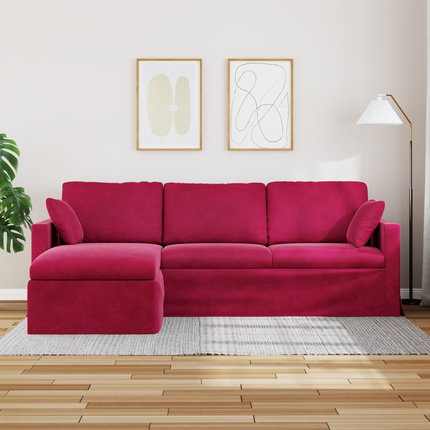 Soffa Vinröd 228 x 134 x 80 cm Sammet