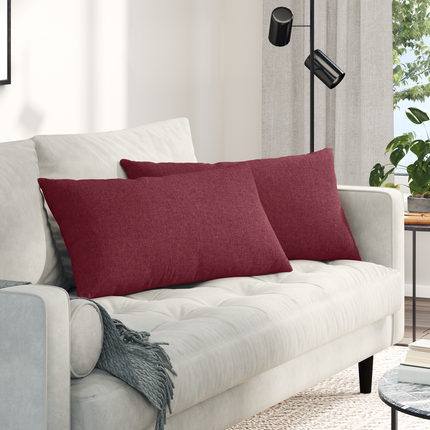 Sofakuddar 2 st tyg Vinröd 80 x 40 cm