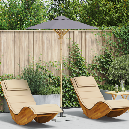 Trädgårdsparasol Mörkgrå Ø 150 x 210 cm Bambu