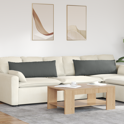 Sofakuddar 2 st tyg Mörkgrå 120 x 40 cm