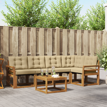 Utomhussoffset 6 st Naturlig och Beige