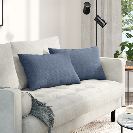 Sofakuddar 2 pcs Blå 60 x 40 cm Kordread tyg
