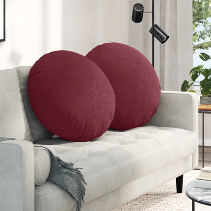Sittkuddar 2 st tyg Vinröd Ø60 x 21 cm