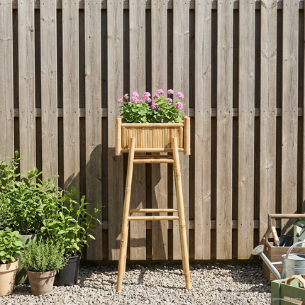 Trädgårdsplanta med hållare Naturfärg 50 x 38 x 114 cm Bambus