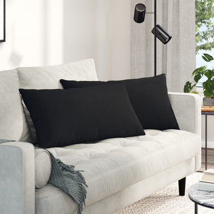 Sofakuddar 2 pcs Svart 80 x 40 cm tyg