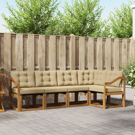 Utomhussoffset 5 st Naturlig och Beige
