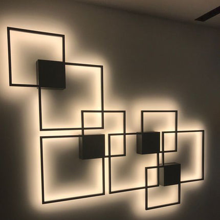 Simple geometric line LED shape wall light