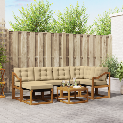 Utomhussoffset 7 st Naturlig och Beige
