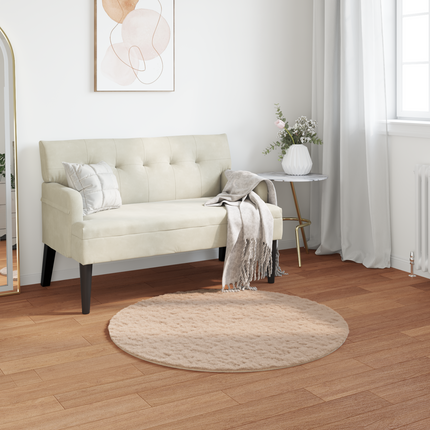 Halkfri matta i konstgjord kaninfäll OLITE Taupe Ø 120 cm