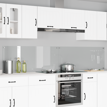 Köksskydd 2 pcs Transparent 120 x 50 cm härdat glas