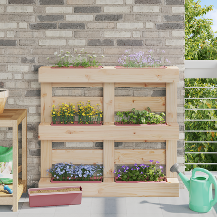 Blomlådor för Euro-pallar 24 st Brun 36 x 13,5 x 9,5 cm