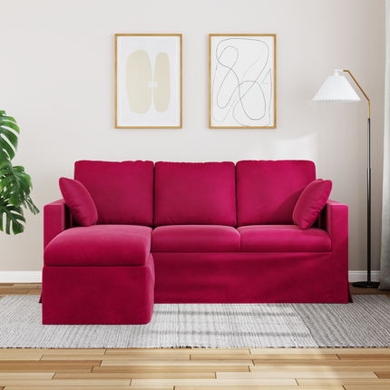 Soffa Vinröd 178 x 134 x 80 cm Sammet