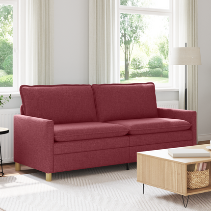 Soffa Vinröd 196 x 81 x 87,5 cm Tyg