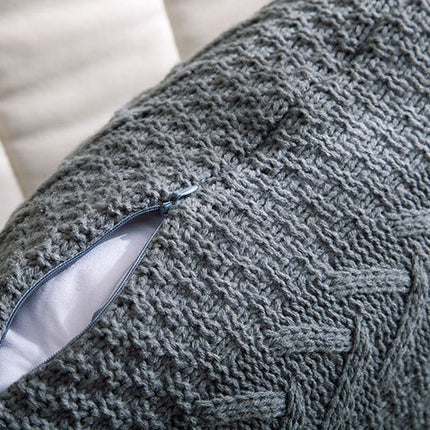 Thick wool knitted pillowcase