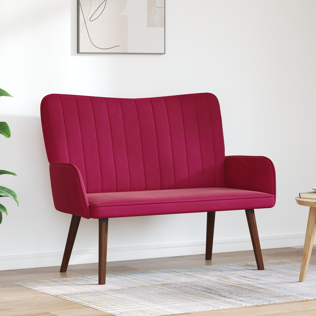 2-sits soffa Vinröd 115 x 61 x 87 cm Sammet