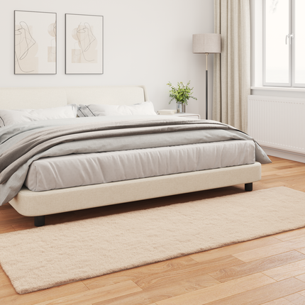 Halkfri matta i konstgjord kaninfäll OLITE Taupe 80 x 250 cm