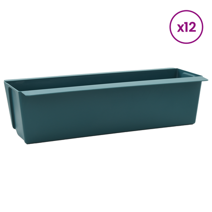 Blomlådor för Euro-pallar 12 st Grön 36 x 13,5 x 9,5 cm