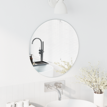 Väggspegel Rund Ø 50 cm härdat glas