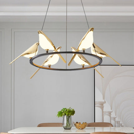 Nordic Minimalist Dining Table Bird Art Living Room Chandelier