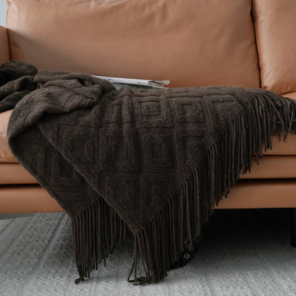 Jacquard Knitted Bed Tail Towel Autumn Winter Blanket