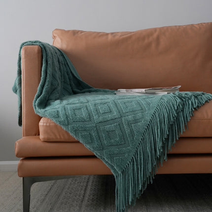 Jacquard Knitted Bed Tail Towel Autumn Winter Blanket