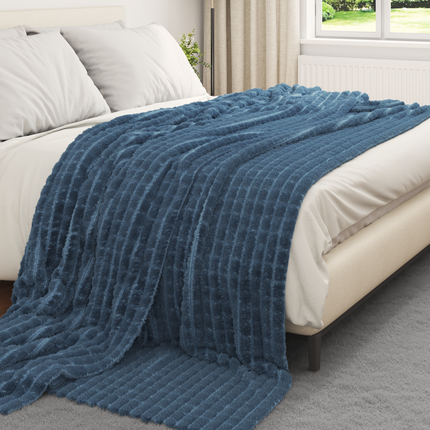 Filtar 6 st Mörkblå 270 x 240 cm 9.6 Fleece