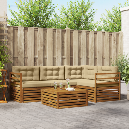 Utomhussoffset 5 st Naturlig och Beige