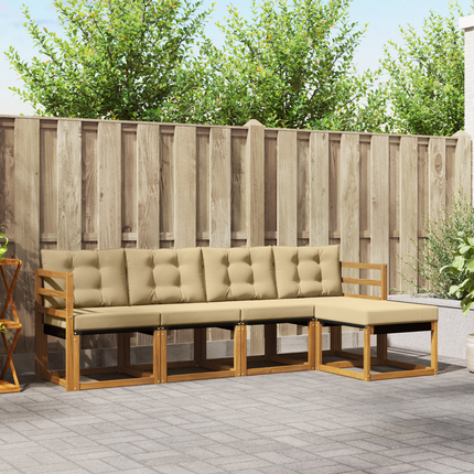 Utomhussoffset 5 st Naturlig och Beige