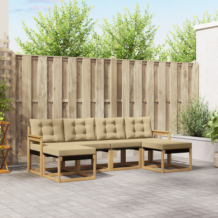 Utomhussoffset 6 st Vit och Beige