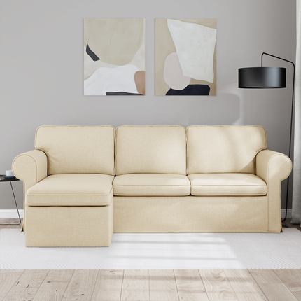 Soffa Kräm 215 x 138 x 80 cm tyg
