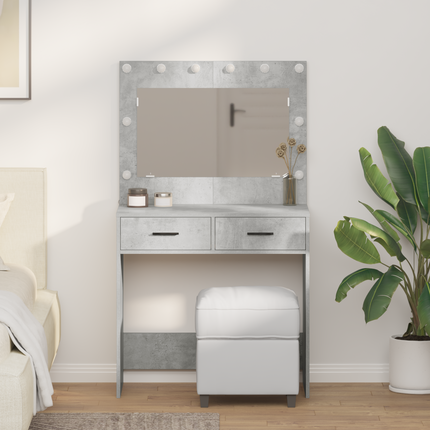 Smyckebord Betonggrå 78,5 x 41 x 135 cm Konstruerat trä