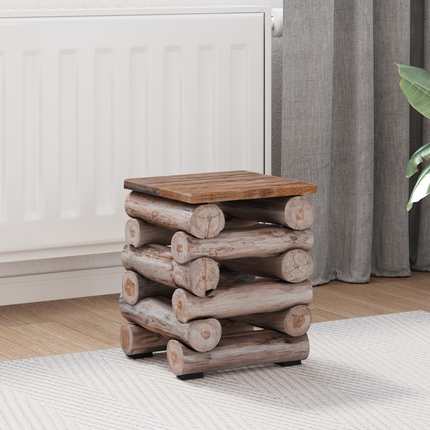 Pall Naturfärg 30 x 30 x 38 cm Massivt teakträ