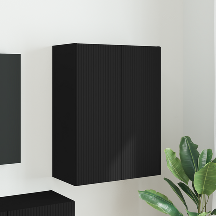 TV Vägghylla 59,5 x 31 x 80 cm Svart Konstruerat trä