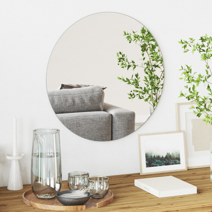 Väggspegel Rund Ø 50 cm härdat glas