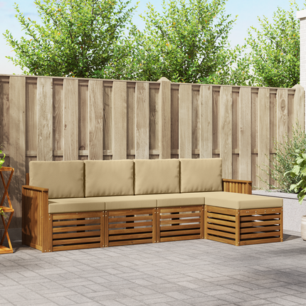 Utomhussoffset 5 st Naturlig och Beige