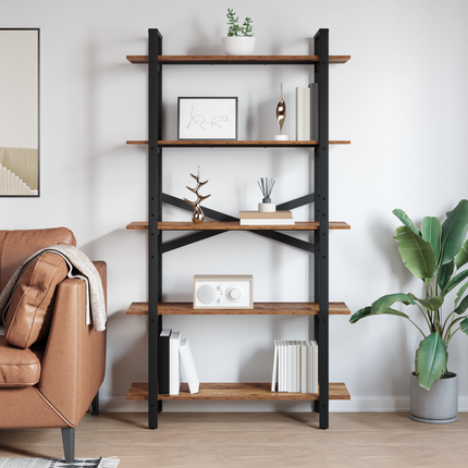 Hyllsystem 5 nivåer 100 x 33,5 x 178 cm Konstruerat trä