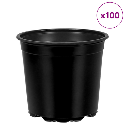 Rund Blomkruka 100 st Svart Ø 15 x 13 cm Plast