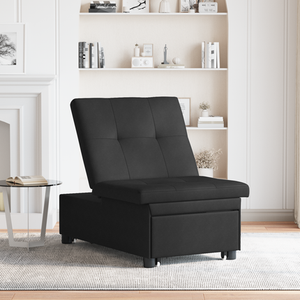 Pull Out Sofa Bed Svart 194 x 67 x 82 cm Mikrofiber