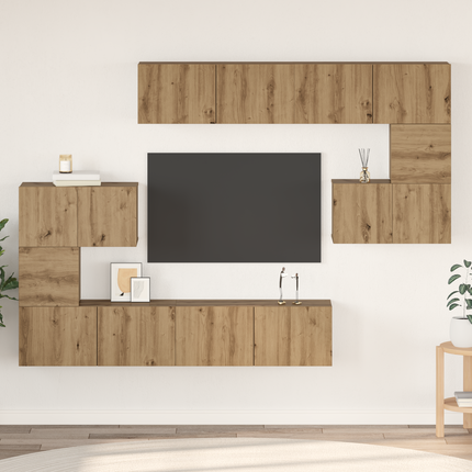 TV-bänkset 8 st Artisan Ek Konstruerat trä