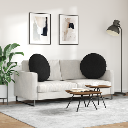 Sittkuddar 2 st tyg Svart Ø80 x 29 cm