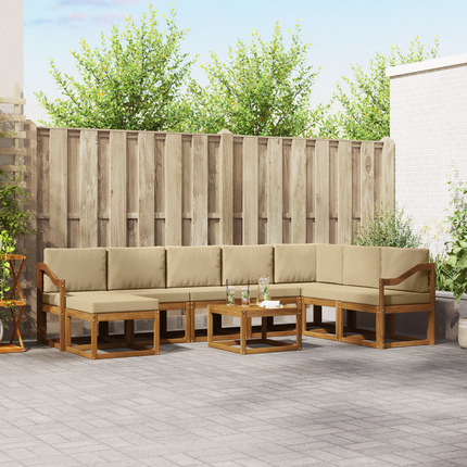 Utomhussoffset 9 st Naturlig och Beige