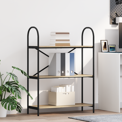 Hyllsystem 3 nivåer 80 x 30 x 109 cm Konstruerat trä Sonoma-ek