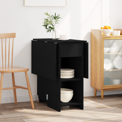 Matbord 115 x 70 x 75 cm Konstruerat trä Svart ek Rektangulär