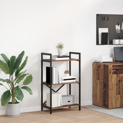 Hyllsystem 3 nivåer 56 x 34 x 96 cm Konstruerat trä Gammalt trä