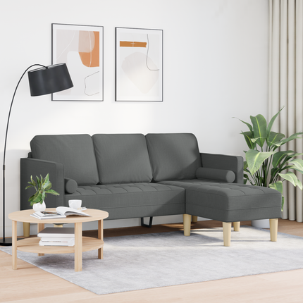 Soffset med kudde Mörkgrå Polyester